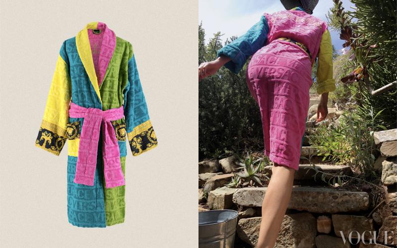 Shalom Harlow / Versace Robe - 2 April, Southern California