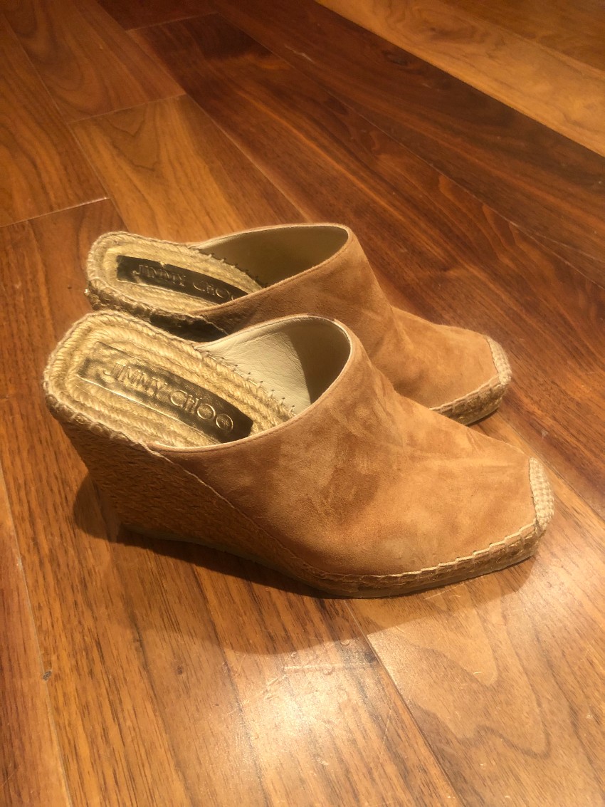 Jimmy Choo Suede Dalisay 110 Espadrille Mules Size 35 | Its koral