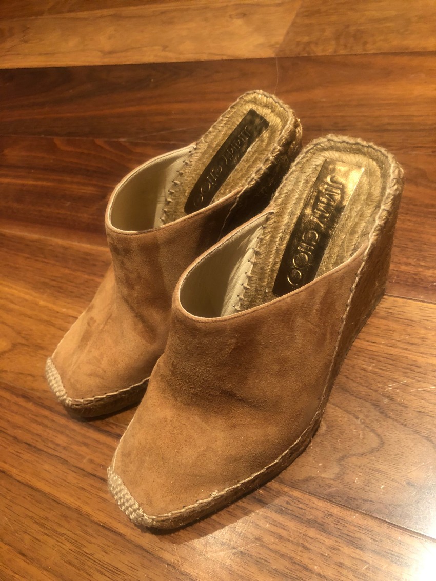 Jimmy Choo Suede Dalisay 110 Espadrille Mules Size 35 | Its koral