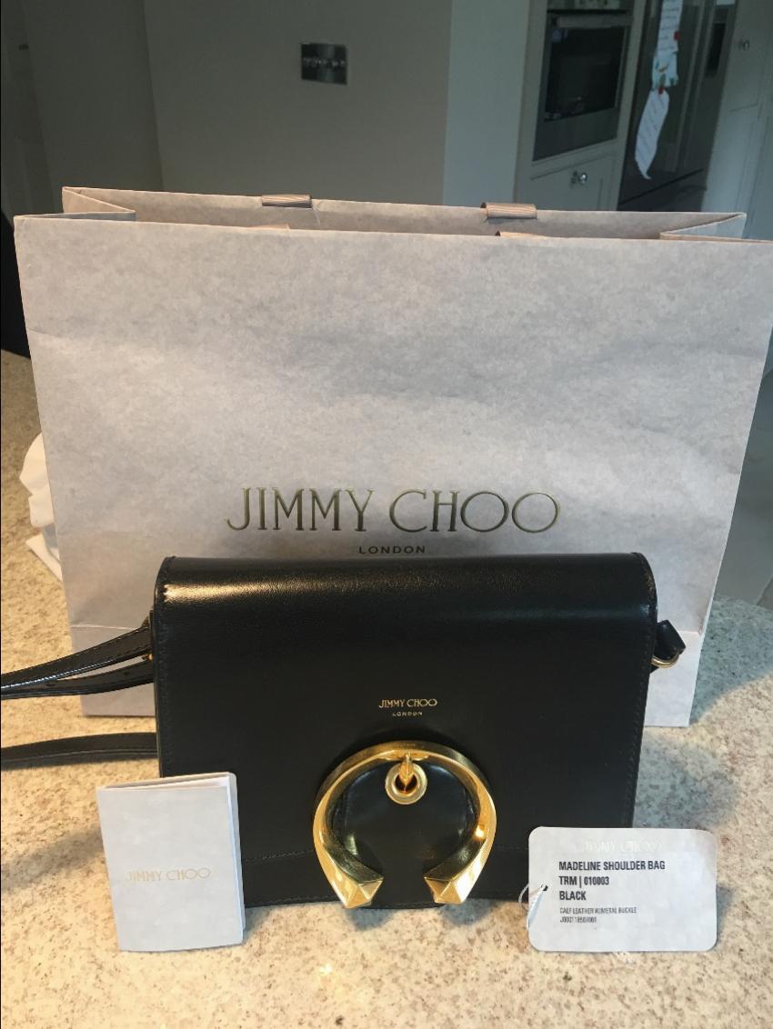 Jimmy Choo Madeline Shoulder Bag Size M Black leather 3