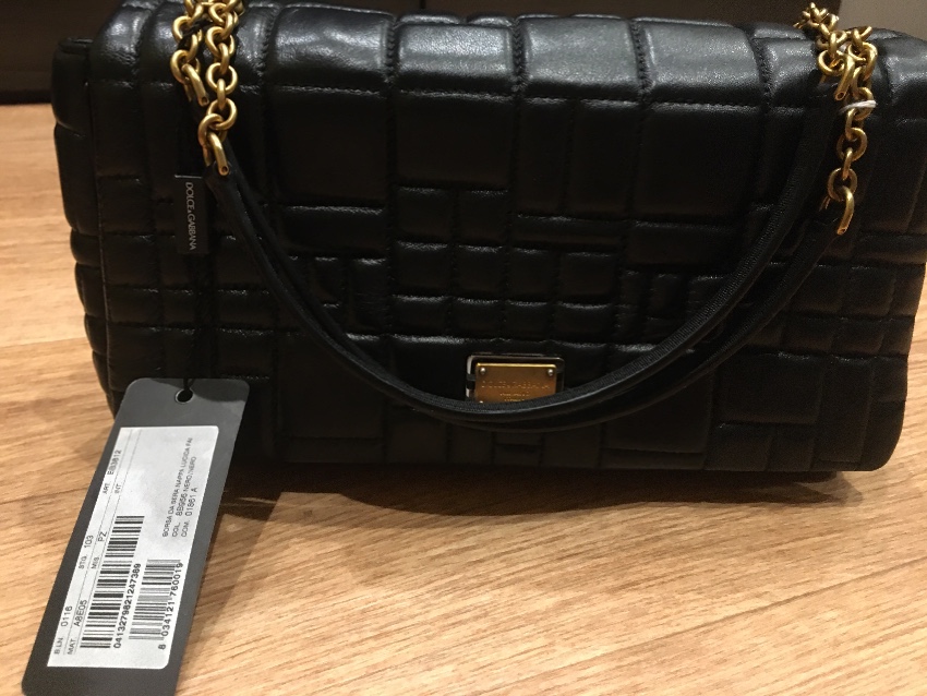 Dolce & Gabbana Black Quilted Leather Shoulder Bag Size M 4