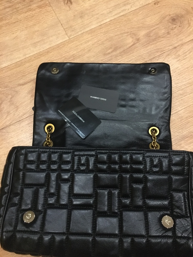 Dolce & Gabbana Black Quilted Leather Shoulder Bag Size M 7