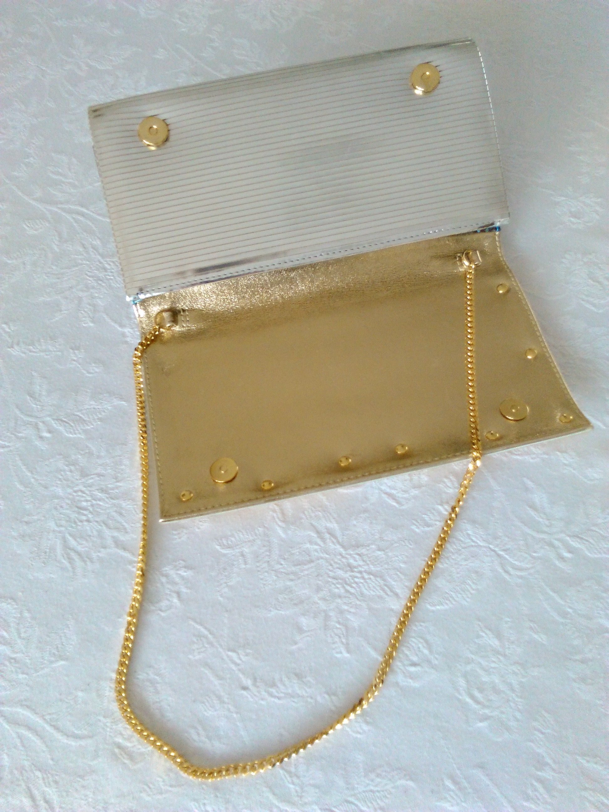 Preowned Dolce & Gabbana Python Panelled Epi Leather Clutch Silver 8