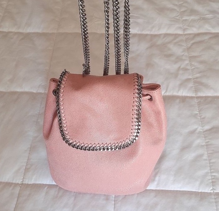 Stella McCartney Pink Faux Leather Falabella Backpack Size S 4