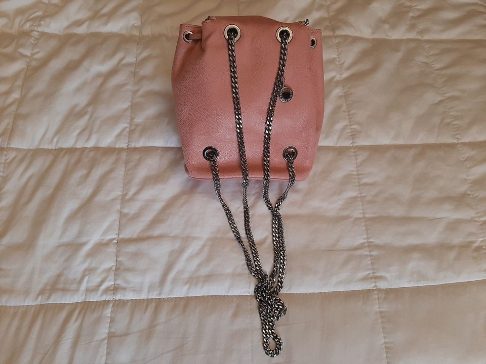 Stella McCartney Pink Faux Leather Falabella Backpack Size S 7