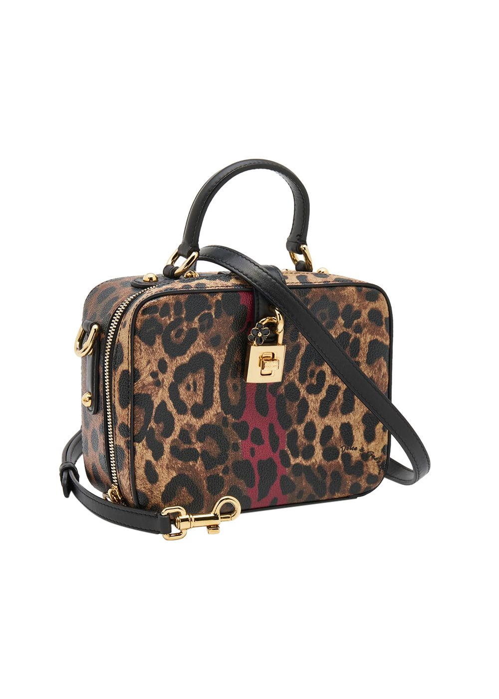 Dolce & Gabbana Leopard Print Dauphine Box Bag leather