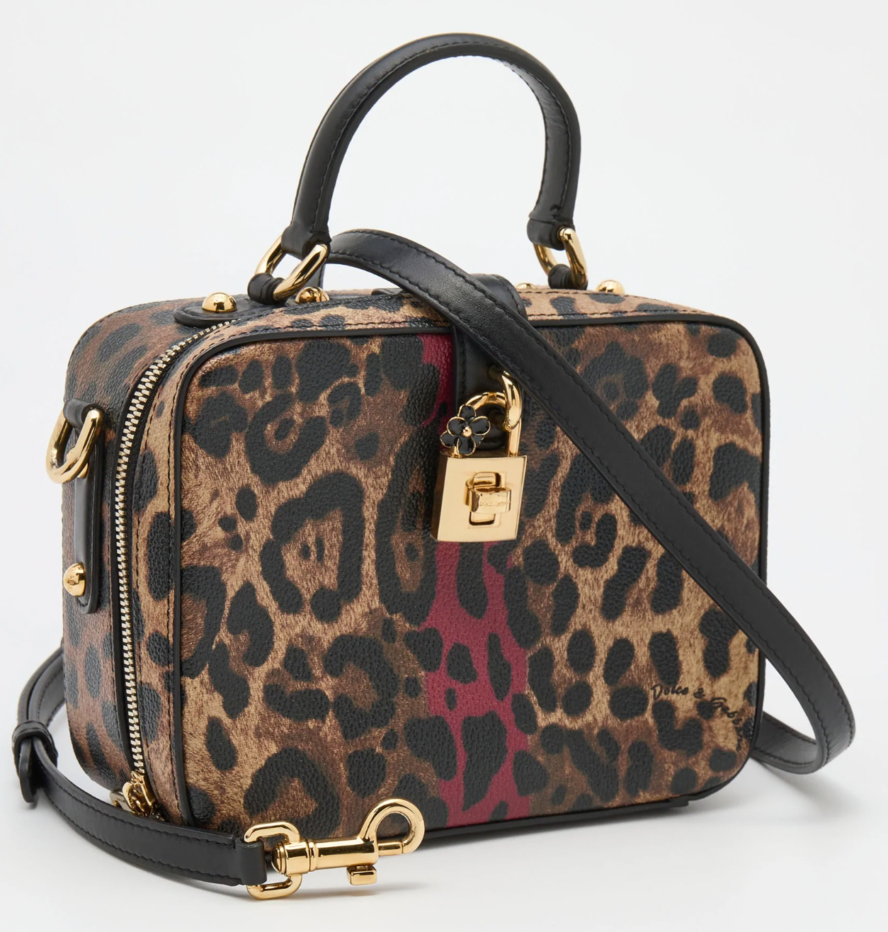 Dolce & Gabbana Leopard Print Dauphine Box Bag leather 9