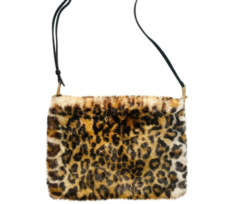 Dolce & Gabbana Leaopard Faux Fur Cleo Shoulder Bag Brown 2