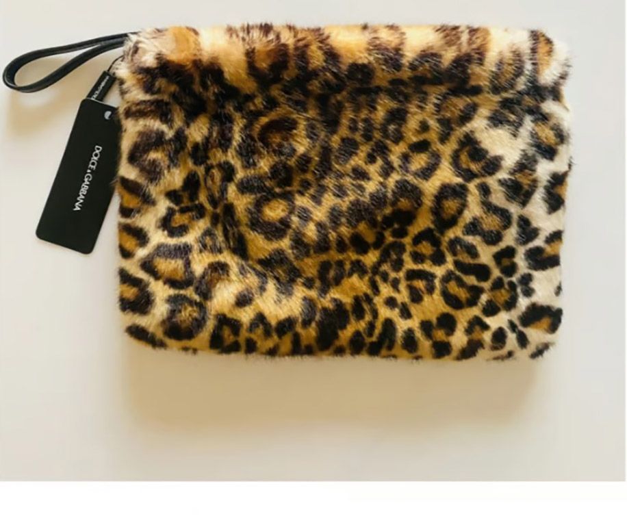 Dolce & Gabbana Leaopard Faux Fur Cleo Shoulder Bag Brown 4