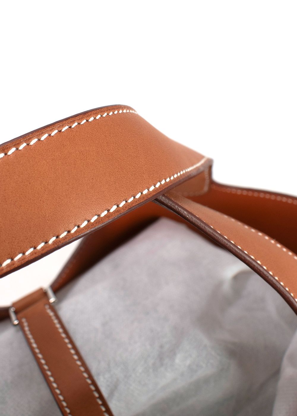 Hermes  Picotin Lock 22 in Gold Ostrich Leather with Palladium Hardware tan 10