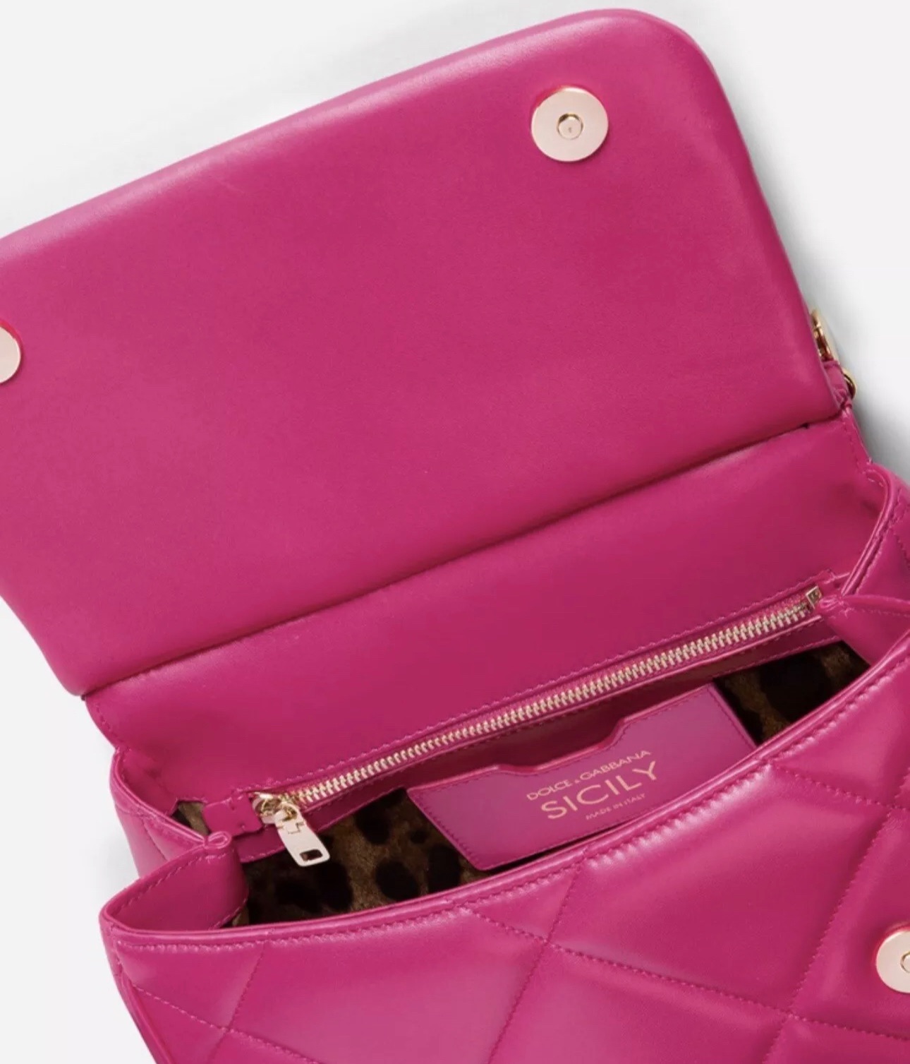 Dolce & Gabbana Pink Quilted Sicily Top Handle Bag lambskin 3