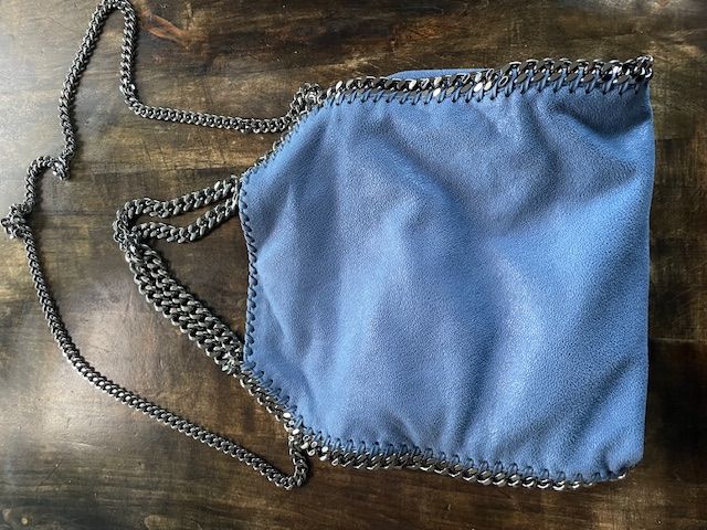 Stella McCartney Blue Tiny Falabella Tote Size 36 Light Blue vegetarian patent-leather/silver tone chain 3