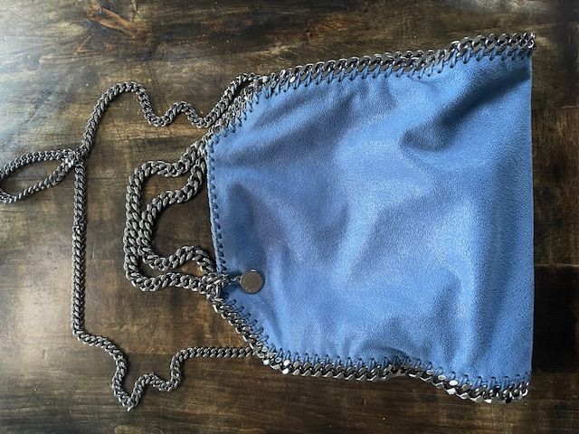 Stella McCartney Blue Tiny Falabella Tote Size 36 Light Blue vegetarian patent-leather/silver tone chain 2