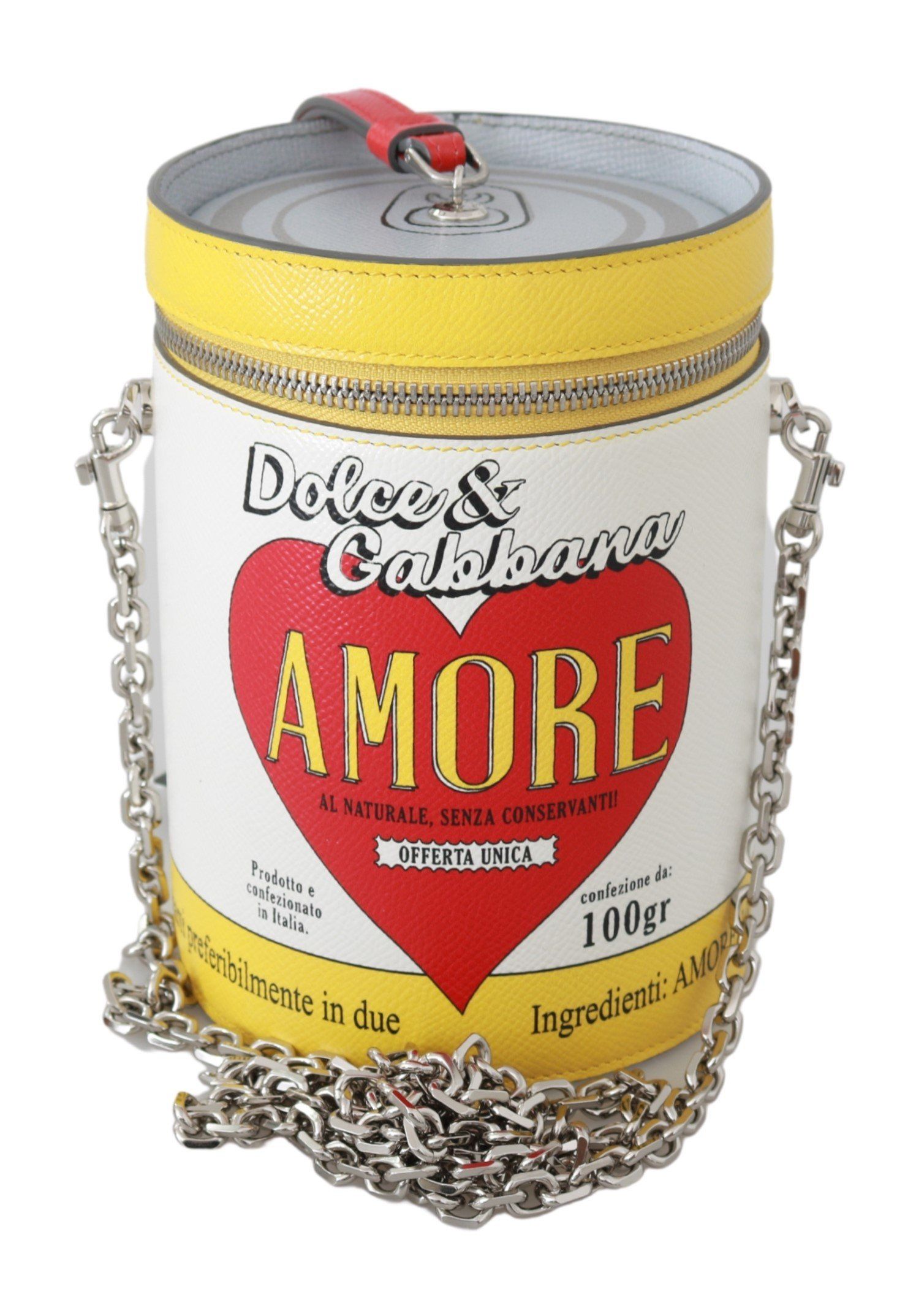 Preowned Dolce & Gabbana Amore Love Tin White leather 2