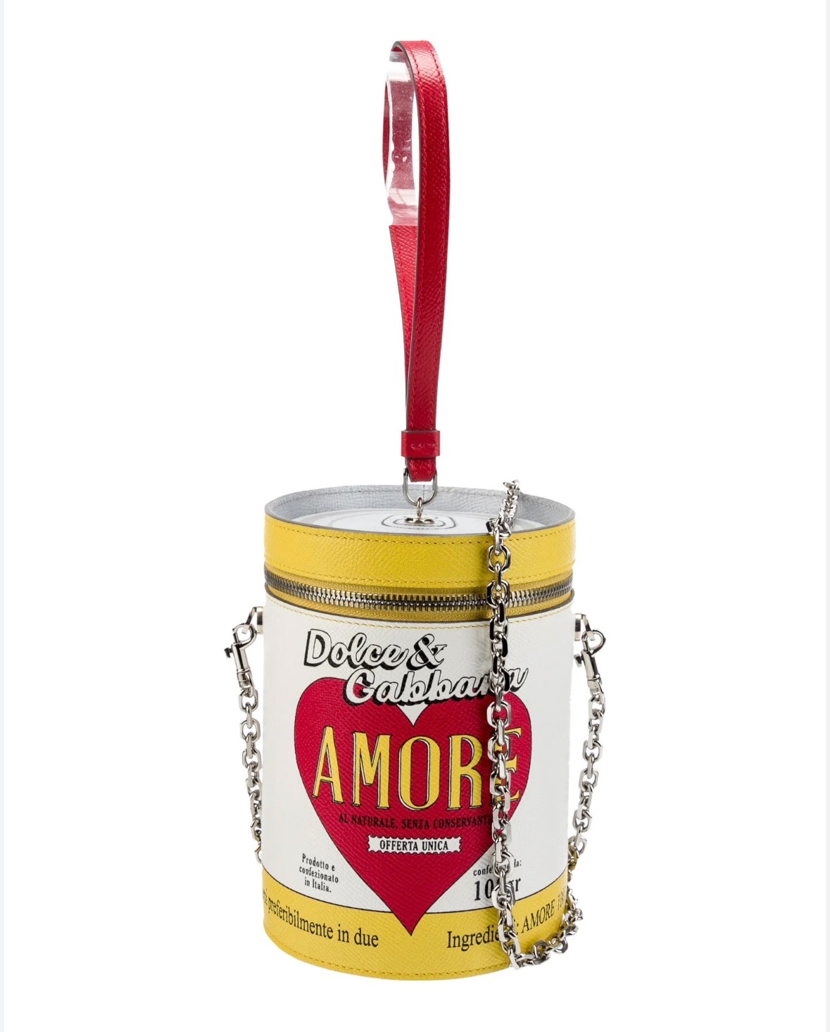 Preowned Dolce & Gabbana Amore Love Tin White leather