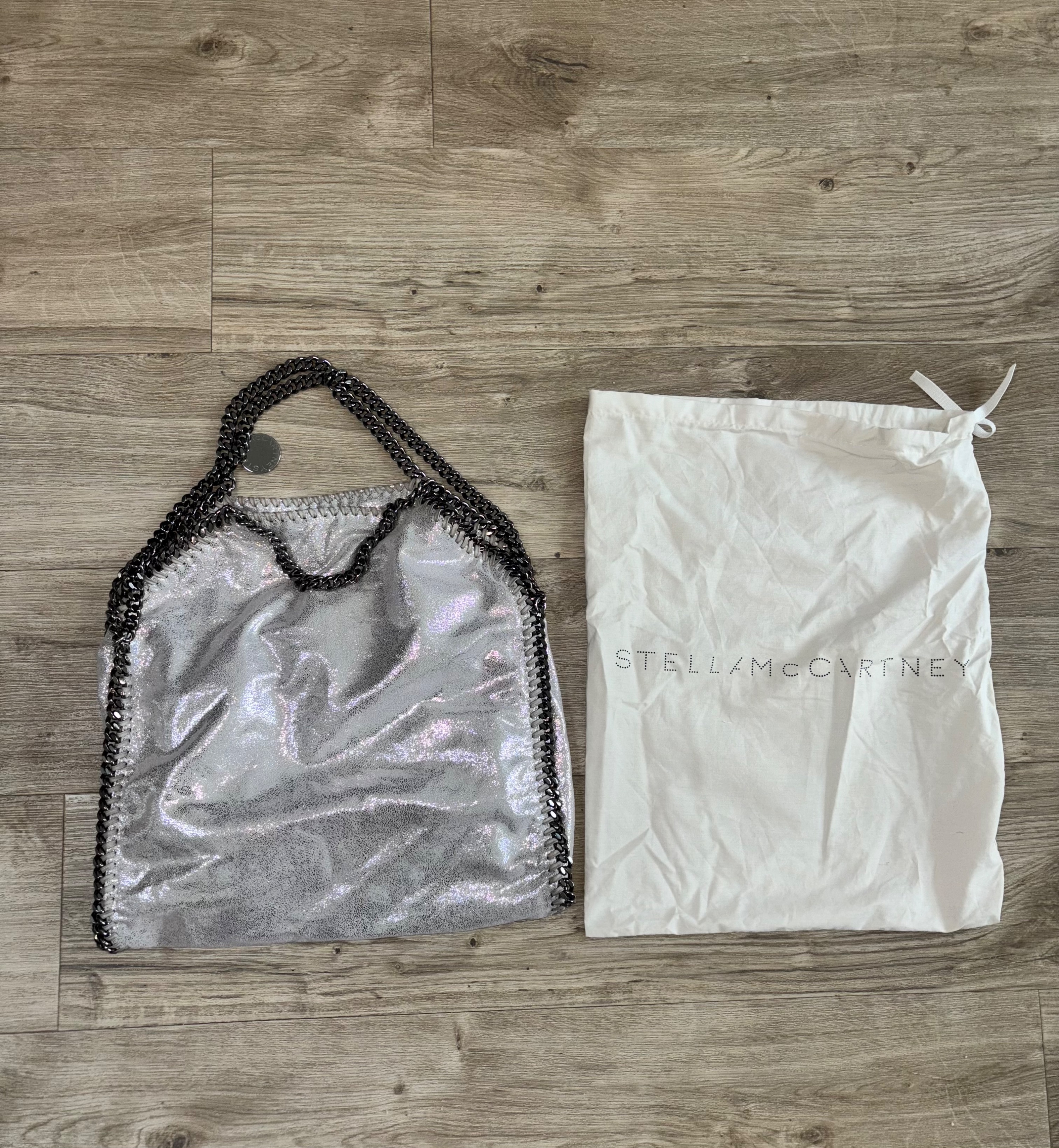 Preowned Stella McCartney Metallic Silver Falabella Shoulder Bag vegan leather 3