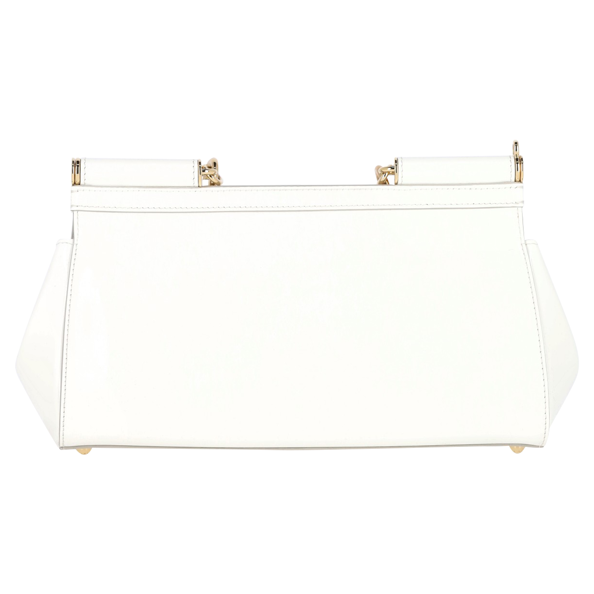 Preowned Dolce & Gabbana White Elongated Sicily Bag white | white leather/calfskin leather 3