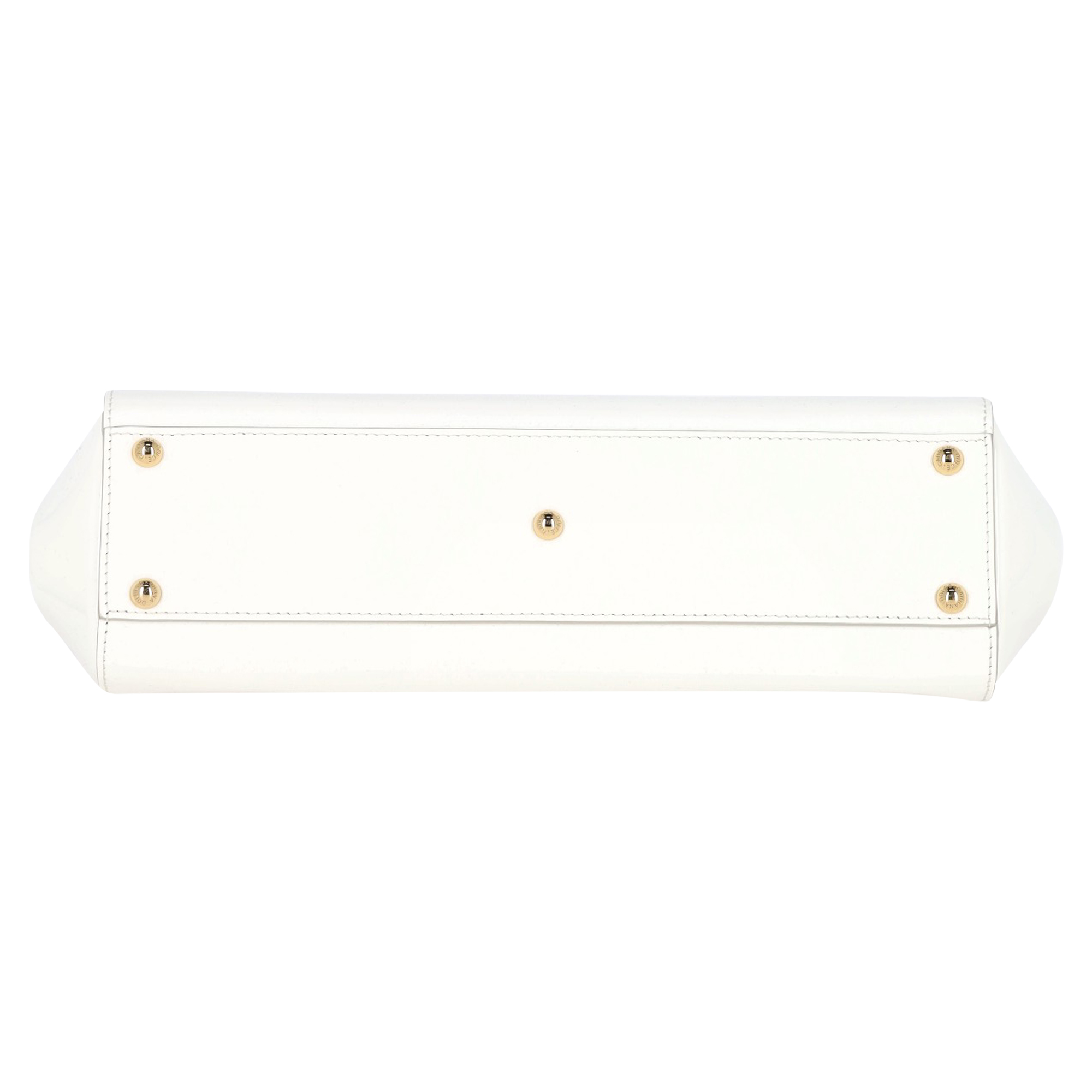 Preowned Dolce & Gabbana White Elongated Sicily Bag white | white leather/calfskin leather 4