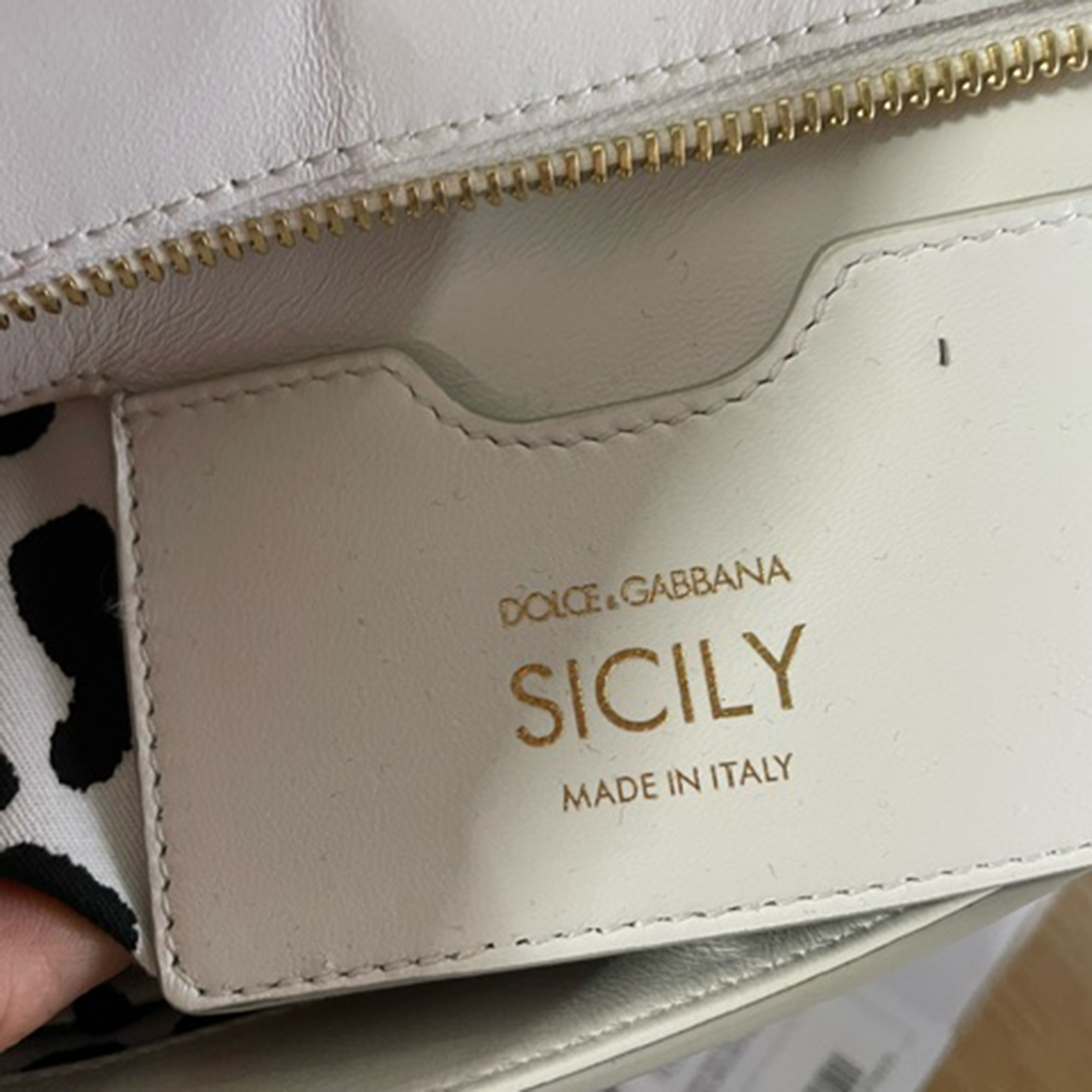 Preowned Dolce & Gabbana White Elongated Sicily Bag white | white leather/calfskin leather 6
