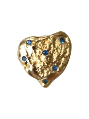 YSL Vintage Nugget Heart Gold Pin