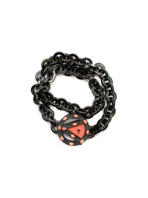 Valentino Black Double Chained Watch