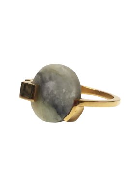 Marion Vidal Gold Tone Marble Stack Ring