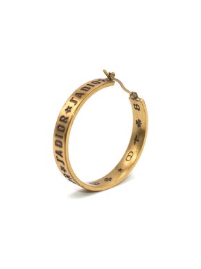 Dior Gold Tone J'adior Single Hoop Earring