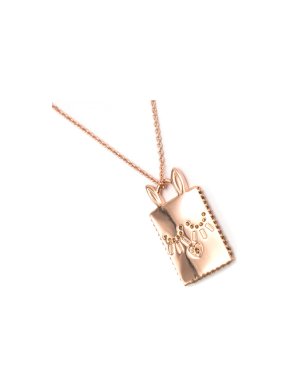 Marc by Marc Jacobs Workwear Crystal Embellished Rabbit Tag Necklace