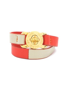 Marc by Marc Jacobs Red Leather Double Wrap Bracelet