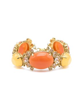J.Crew Orange Faceted Stones & Crystals Bracelet