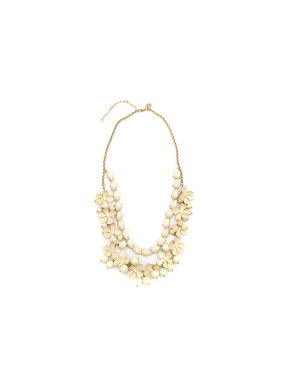 J.Crew Cream Floral Multistrand Necklace