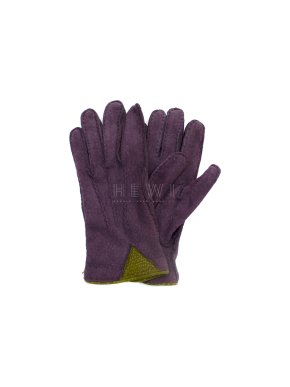 Soli Purple Cashmere & Leather Gloves