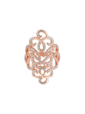 Vamp London Rose Gold Plated Hidden Mask CZ Ring