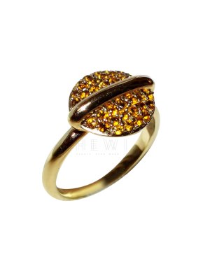 Fiorelli pave citrine and gold ring