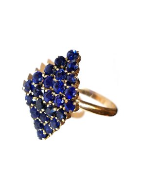 Bespoke vintage sapphire cluster cocktail ring