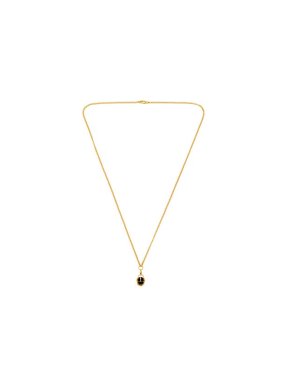 Maria Francesca Pepe Gold Plated Black Enameled Scarab Charm Necklace