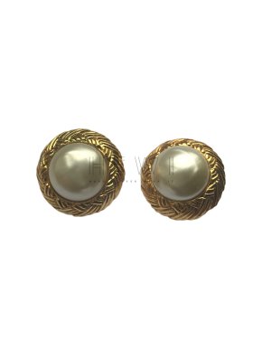 Chanel Baroque Gold Plated Vintage Earrings