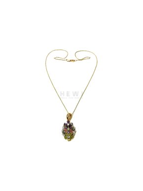 Bespoke Precious Gemstone 18ct Gold Pendant Necklace