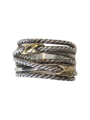 David Yurman Twisted Silver & Gold Ring