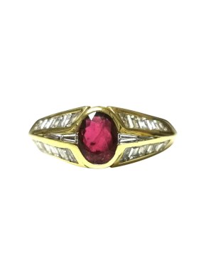 Bespoke 18ct Yellow Gold Ruby & Diamond Ring