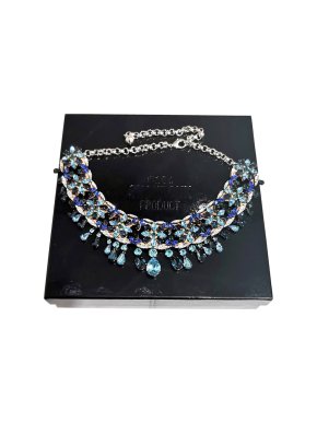 Shourouk Blue Crystal Collar Necklace
