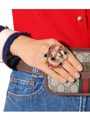 Gucci GG multi finger crystal ring