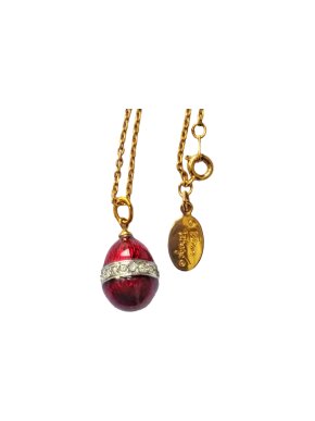 Tatiana Faberge Enamel Egg Pendant Necklace