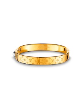 Louis Vuitton Gold Tone Nanogram Bracelet