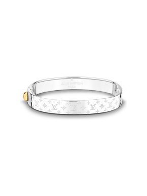 Louis Vuitton Silver Tone Nanogram Bracelet