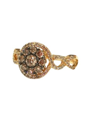 Le Vian chocolate and white diamond cluster ring