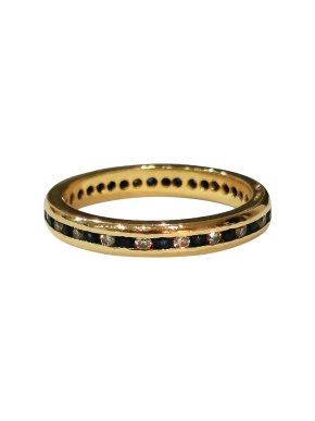 Bespoke Sapphire & Diamond Yellow Gold Eternity Ring
