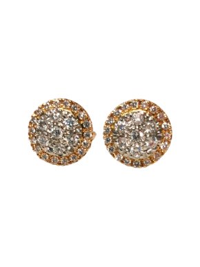 Cred Bespoke Pave Diamond Halo Earrings