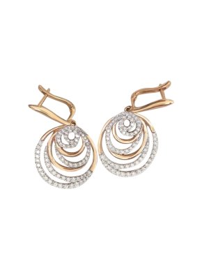 Bespoke Fine Diamond and yellow gold pierced drop earrings