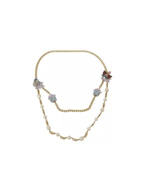 Dolce & Gabbana Floral Embellished Chain Necklace